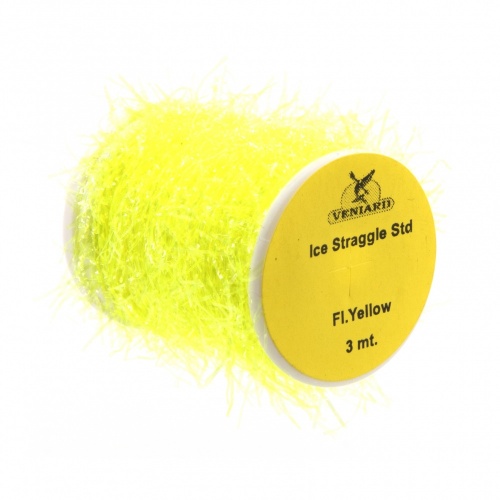 Veniard Ice Straggle Chenille Standard (3M) Fluorescent Yellow Fly Tying Materials (Product Length 3.28 Yds / 3m)